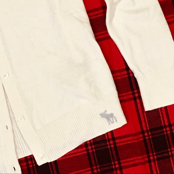 Abercrombie Fitch cream creme ivory sweater lace moose logo - Picture 6 of 10